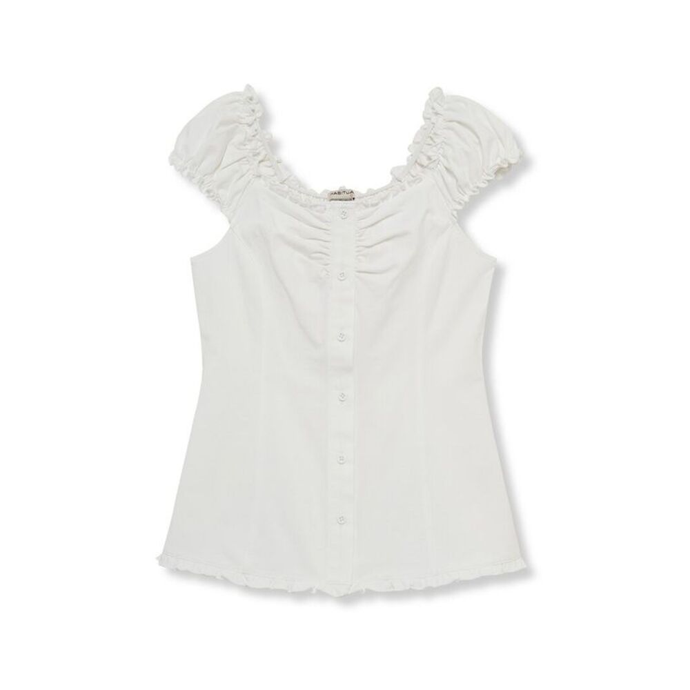 Habitual Girls  Button Front Top, White
